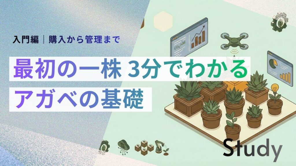 サブ： 入門編｜購入から管理まで メイン： 最初の一株、失敗厳禁 3分でわかるアガベの基礎