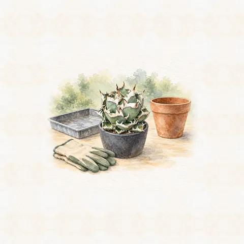 アガベの水彩イラスト